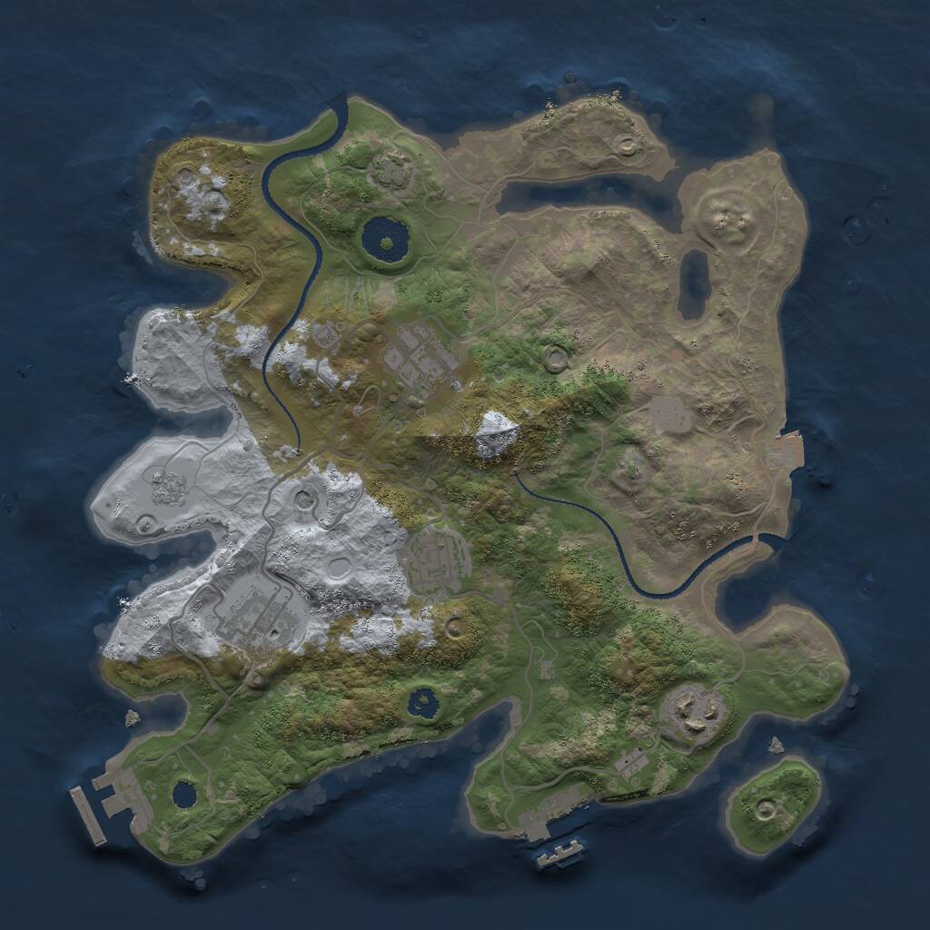 Rust Map: Procedural Map, Size: 3000, Seed: 460345186, 10 Monuments