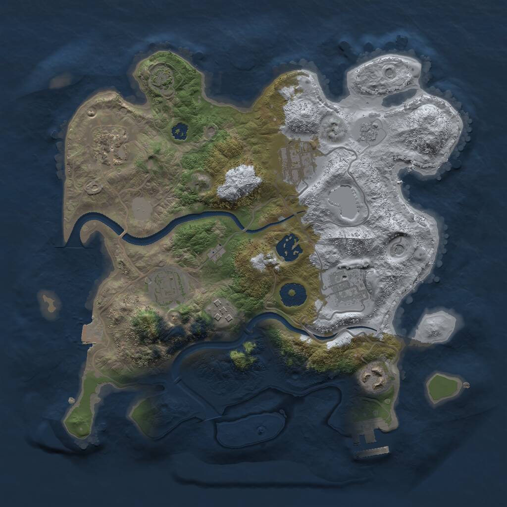 Rust Map: Procedural Map, Size: 3000, Seed: 68475291, 12 Monuments