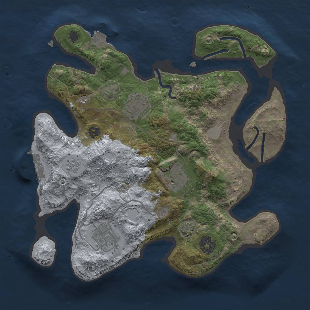 Rust Map: Procedural Map, Size: 2700, Seed: 5165163, 10 Monuments