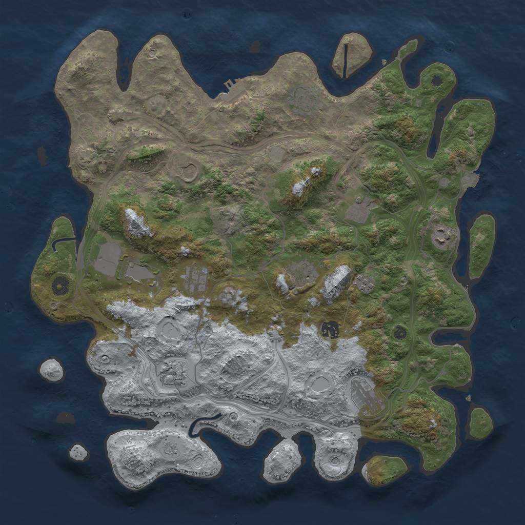 Rust Map: Procedural Map, Size: 4250, Seed: 13861, 18 Monuments