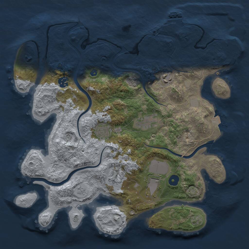 Rust Map: Procedural Map, Size: 3500, Seed: 537561242, 13 Monuments