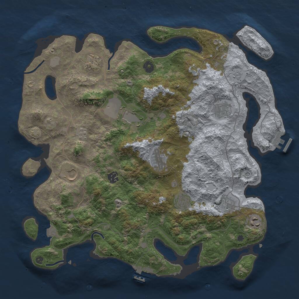 Rust Map: Procedural Map, Size: 4000, Seed: 189817681, 16 Monuments