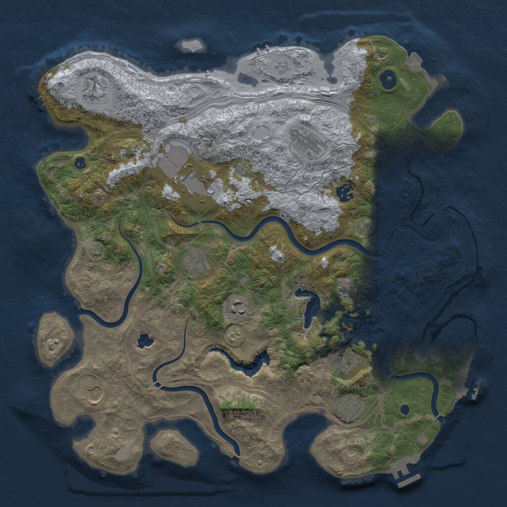 Rust Map: Procedural Map, Size: 4250, Seed: 246964246, 16 Monuments