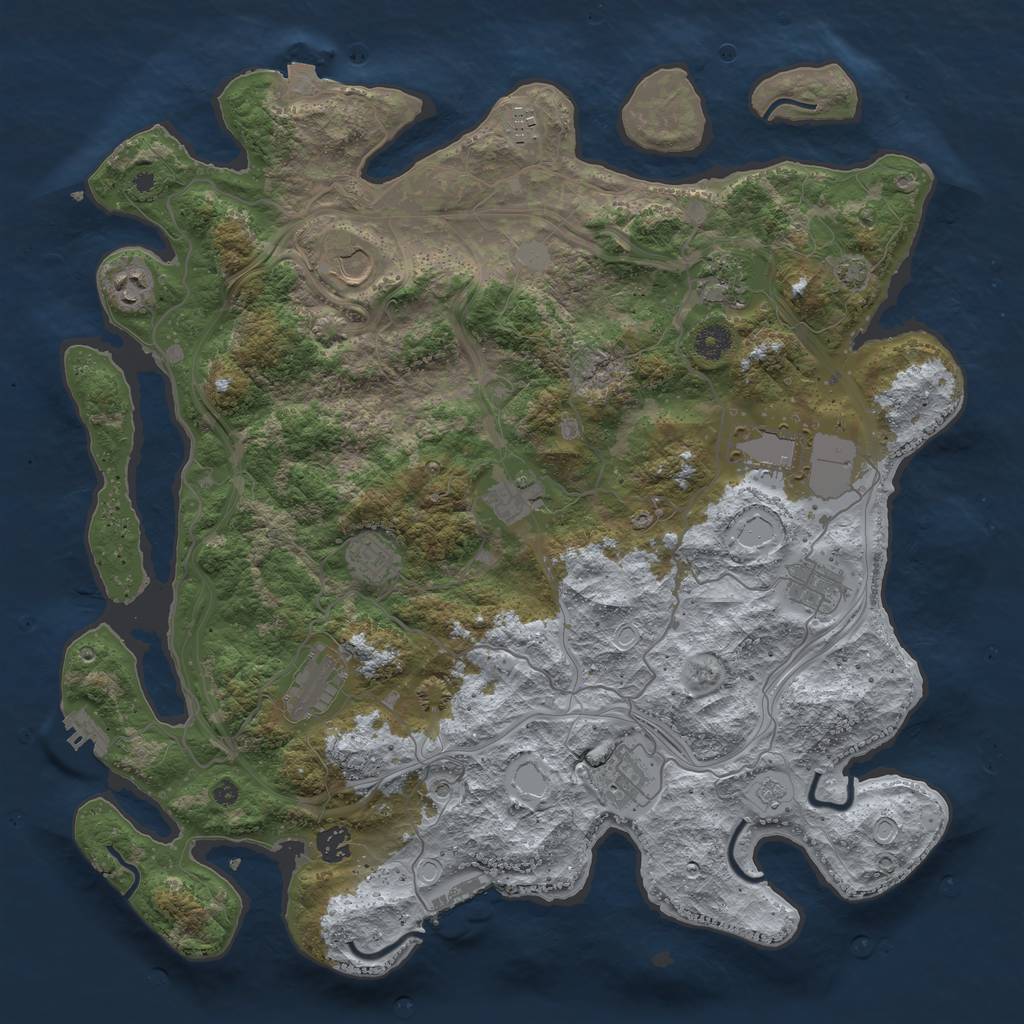 Rust Map: Procedural Map, Size: 4250, Seed: 973866424, 19 Monuments