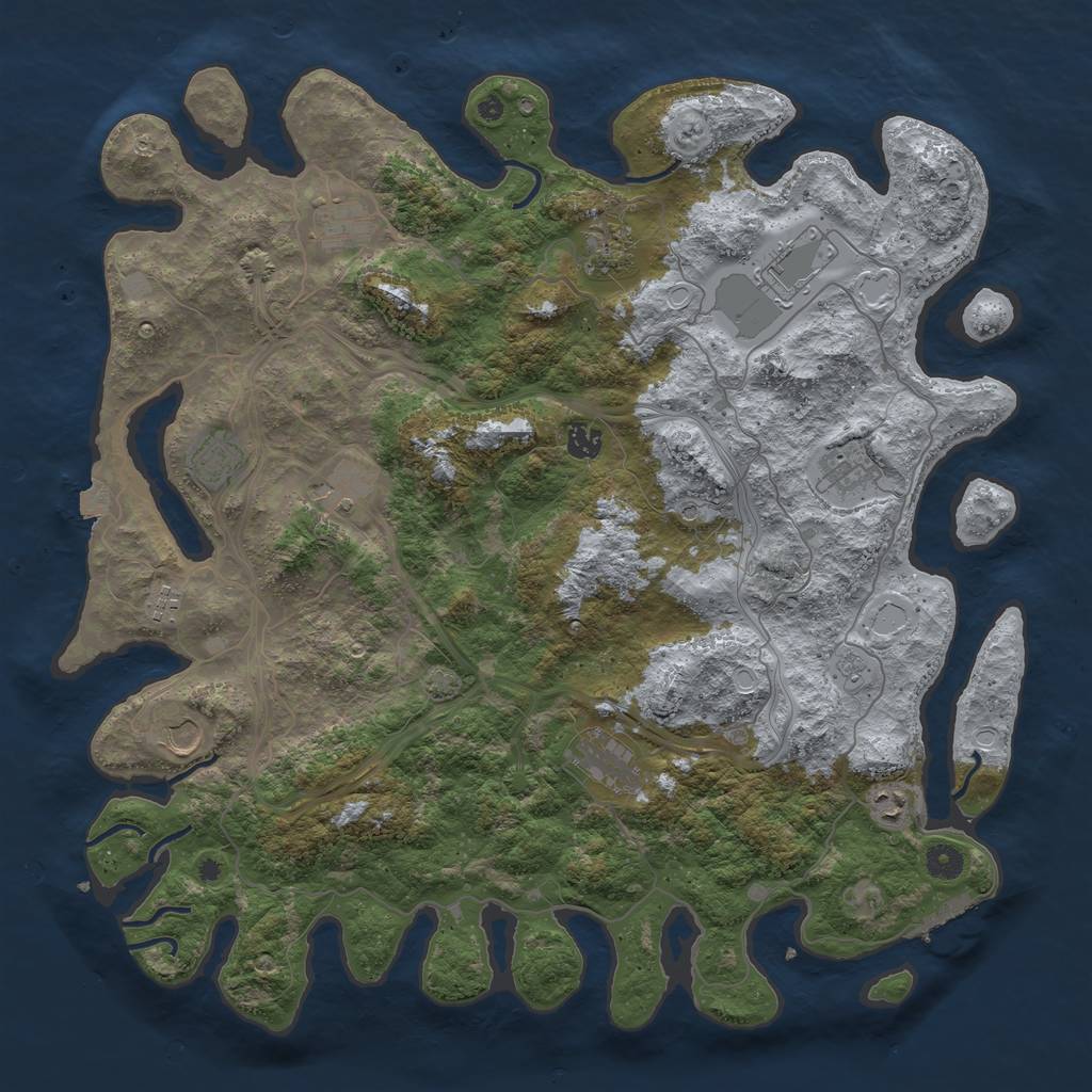 Rust Map: Procedural Map, Size: 4500, Seed: 8456, 18 Monuments
