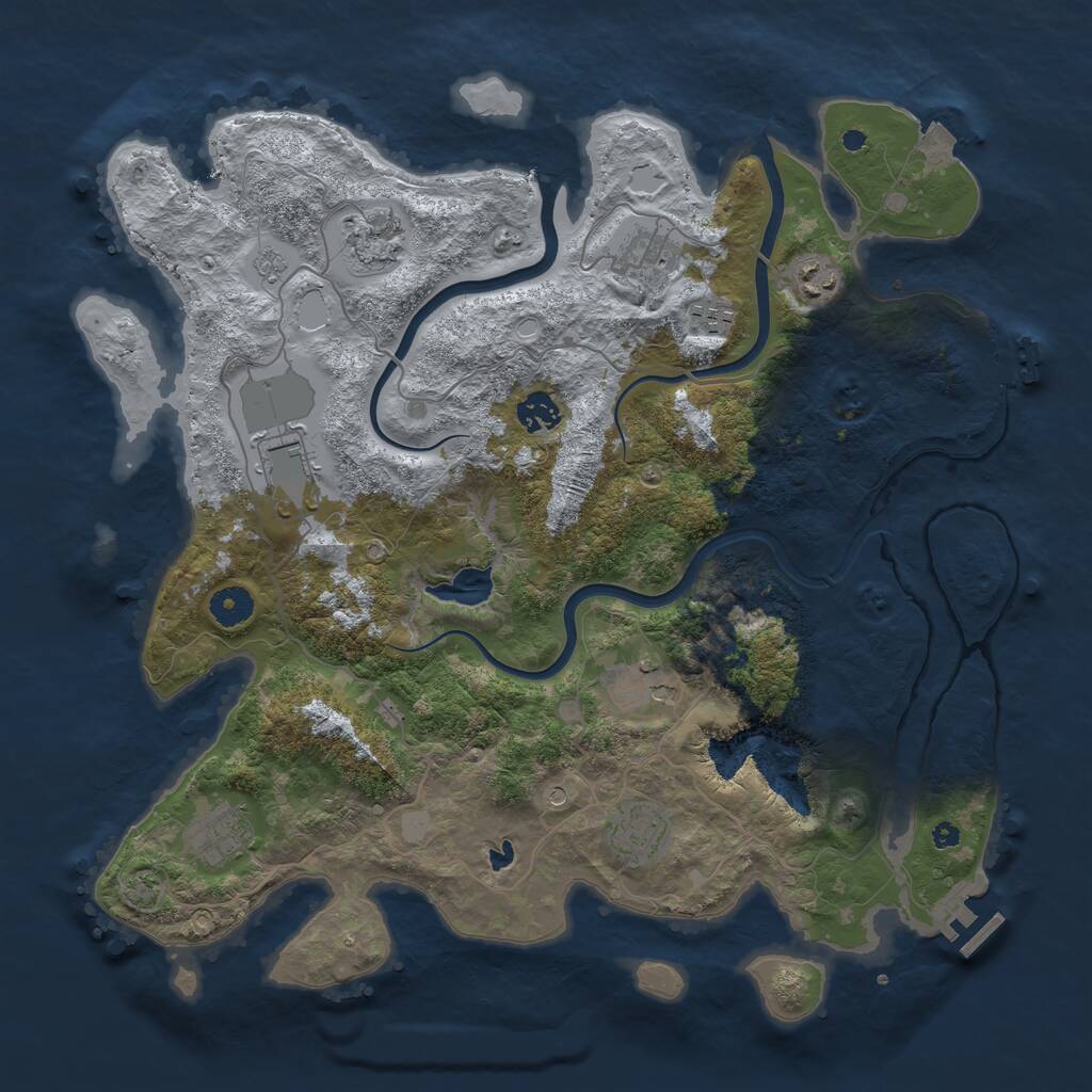 Rust Map: Procedural Map, Size: 4000, Seed: 8086, 15 Monuments