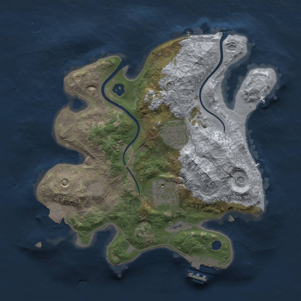 Rust Map: Procedural Map, Size: 2500, Seed: 766888083, 5 Monuments