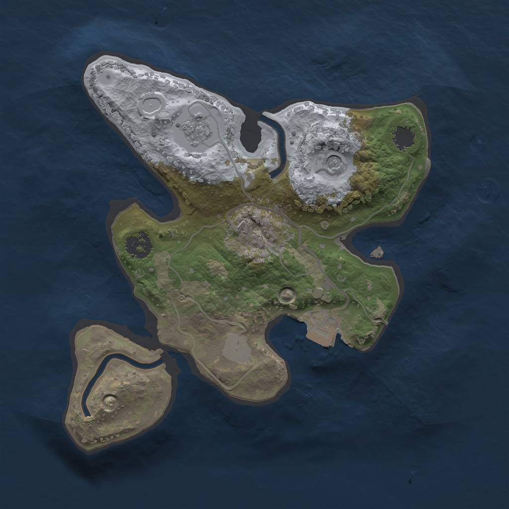 Rust Map: Procedural Map, Size: 2000, Seed: 87544, 5 Monuments