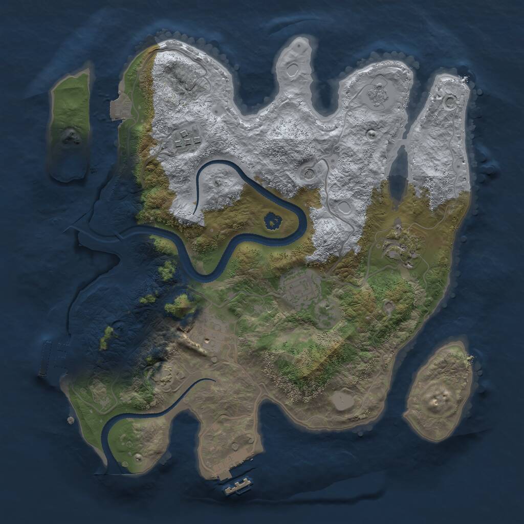 Rust Map: Procedural Map, Size: 3000, Seed: 993358151, 10 Monuments