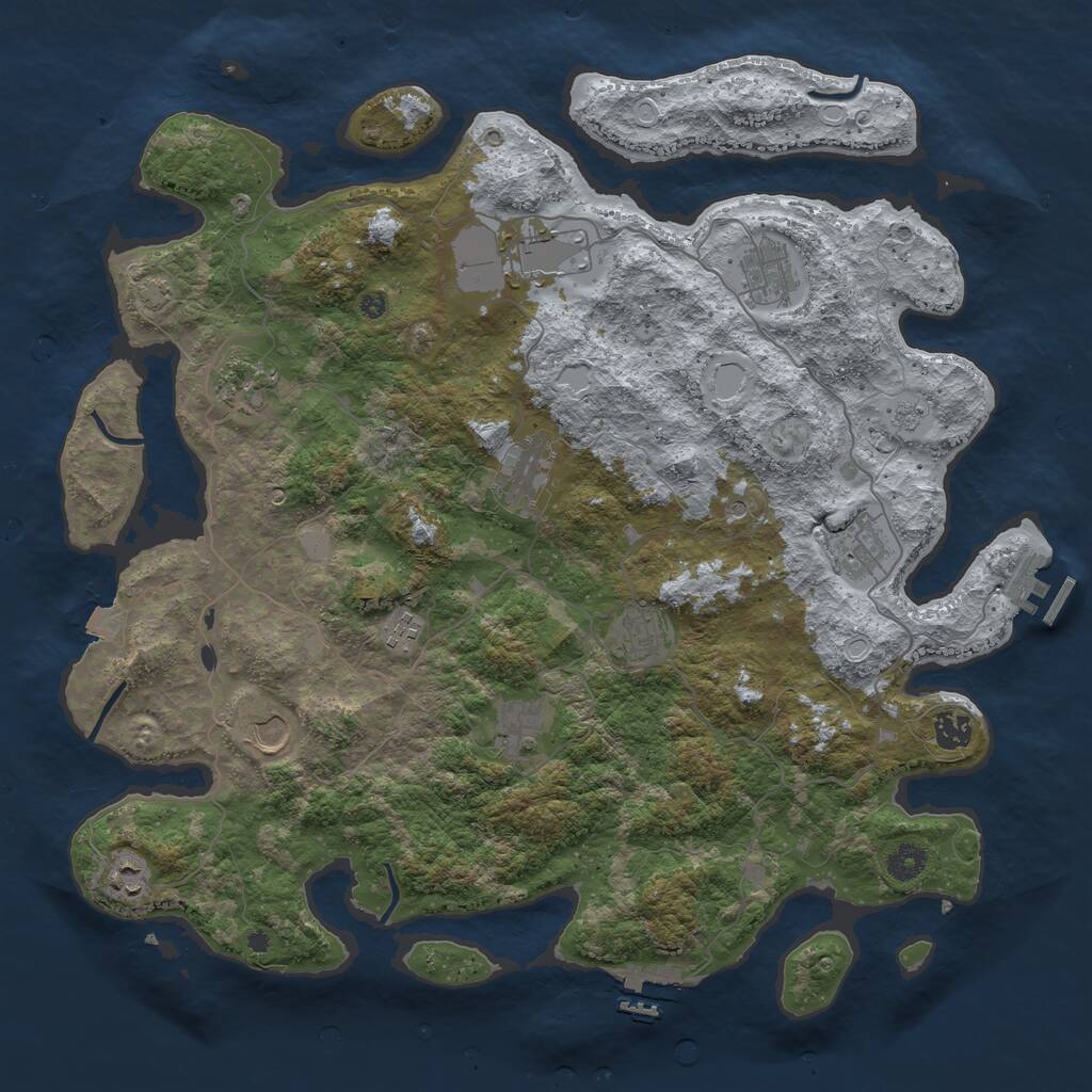 Rust Map: Procedural Map, Size: 4247, Seed: 1234567890, 17 Monuments