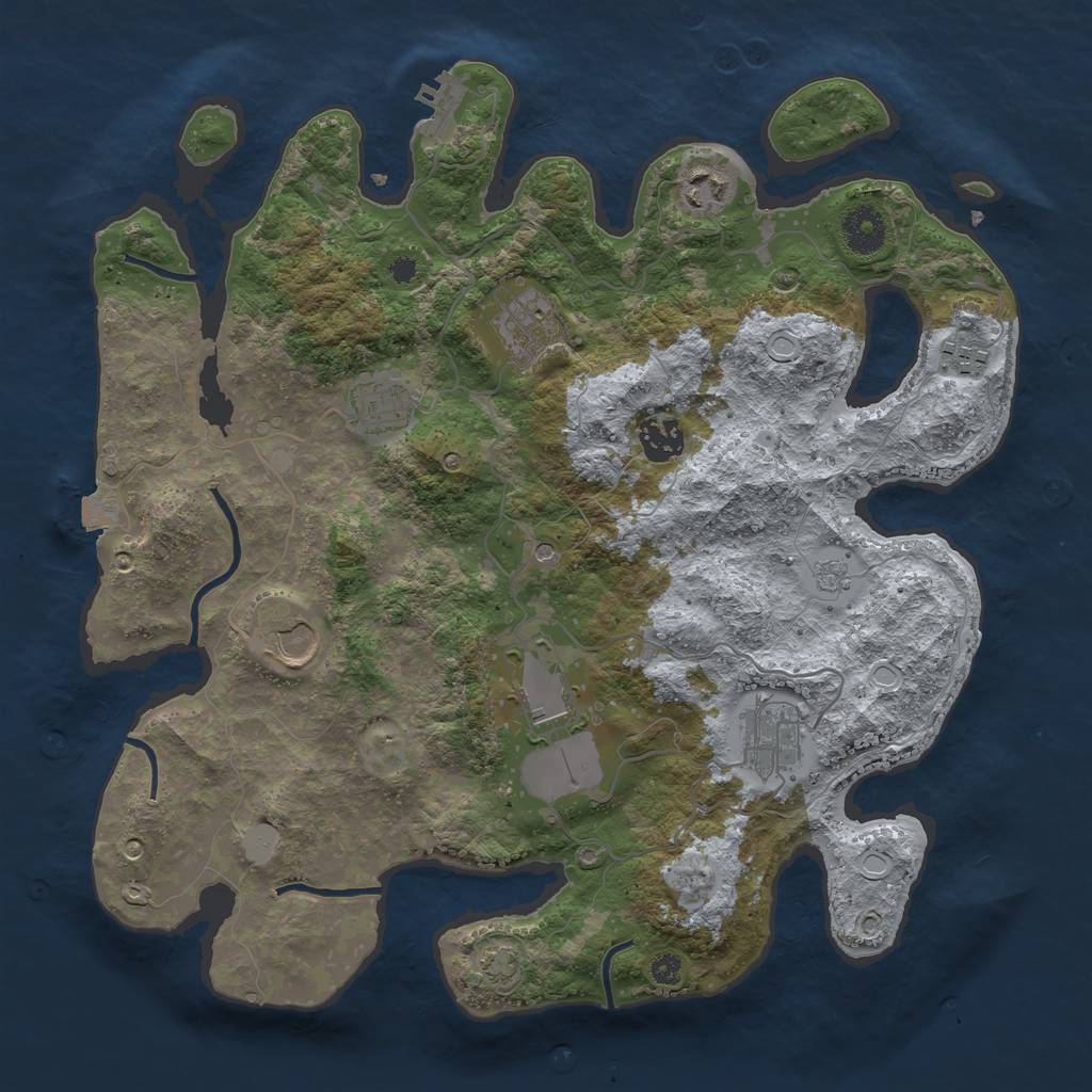 Rust Map: Procedural Map, Size: 3600, Seed: 35638202, 15 Monuments