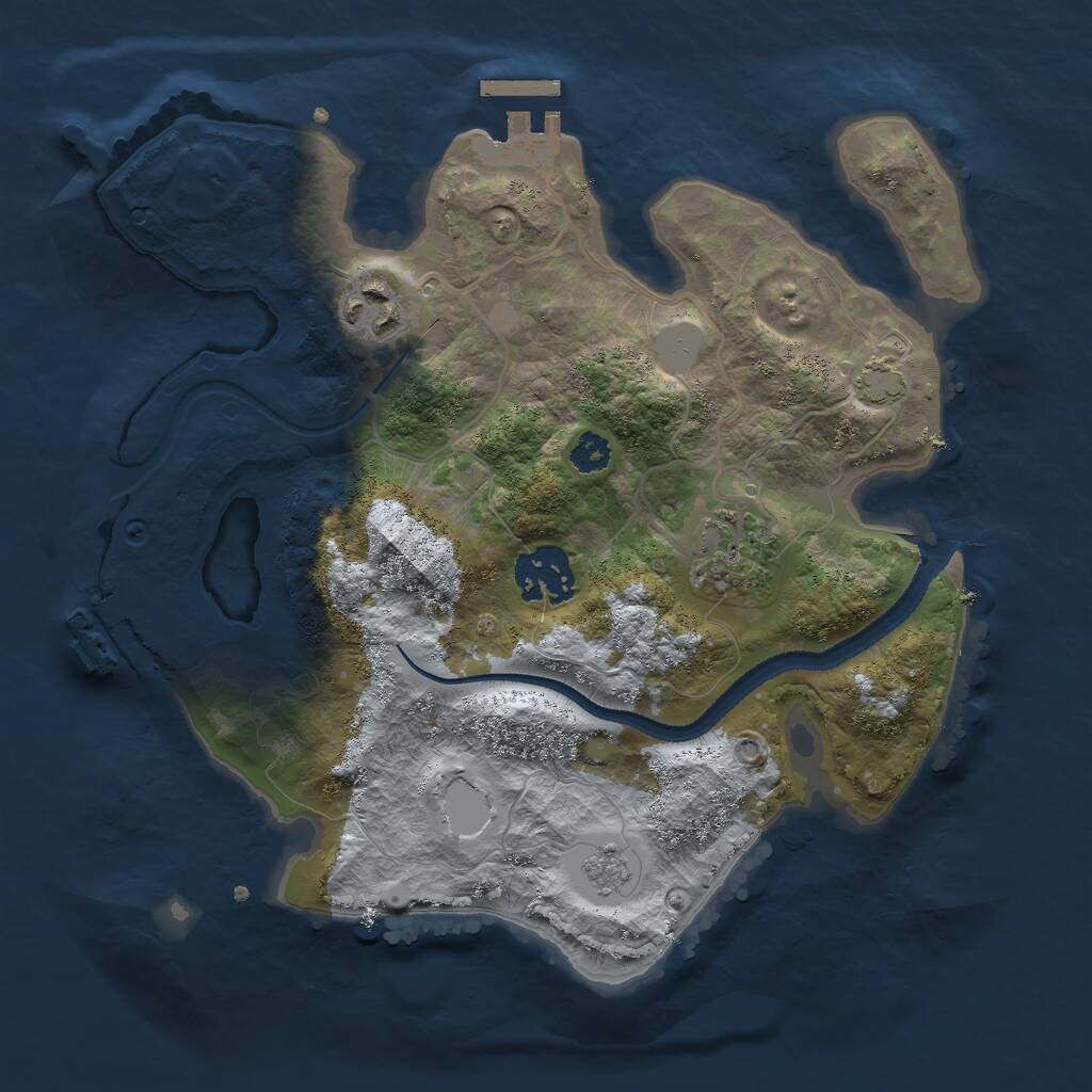 Rust Map: Procedural Map, Size: 2750, Seed: 541086262, 8 Monuments