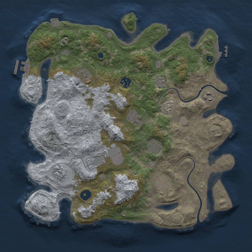 Rust Map: Procedural Map, Size: 3650, Seed: 82200050, 15 Monuments