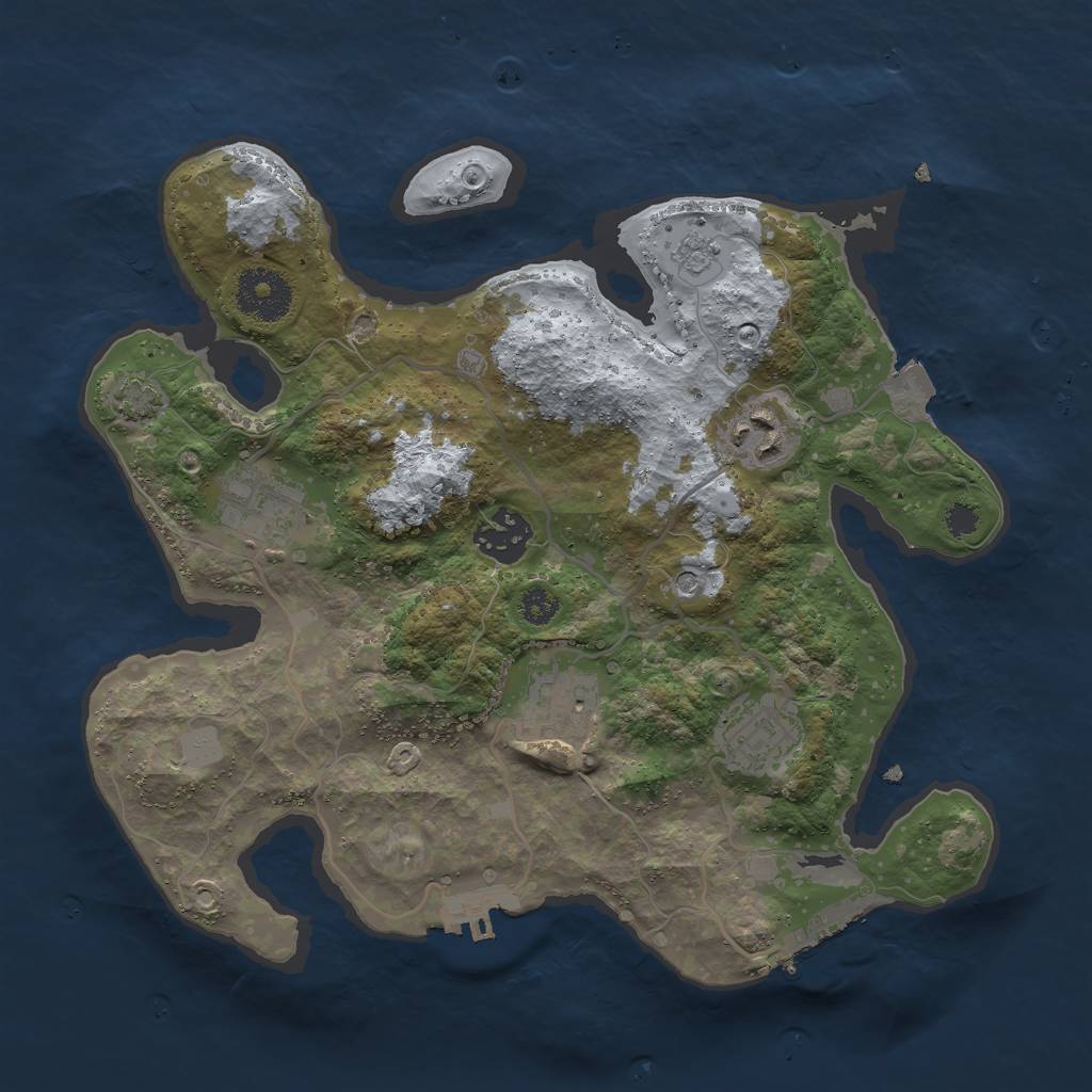 Rust Map: Procedural Map, Size: 3000, Seed: 191818193, 13 Monuments