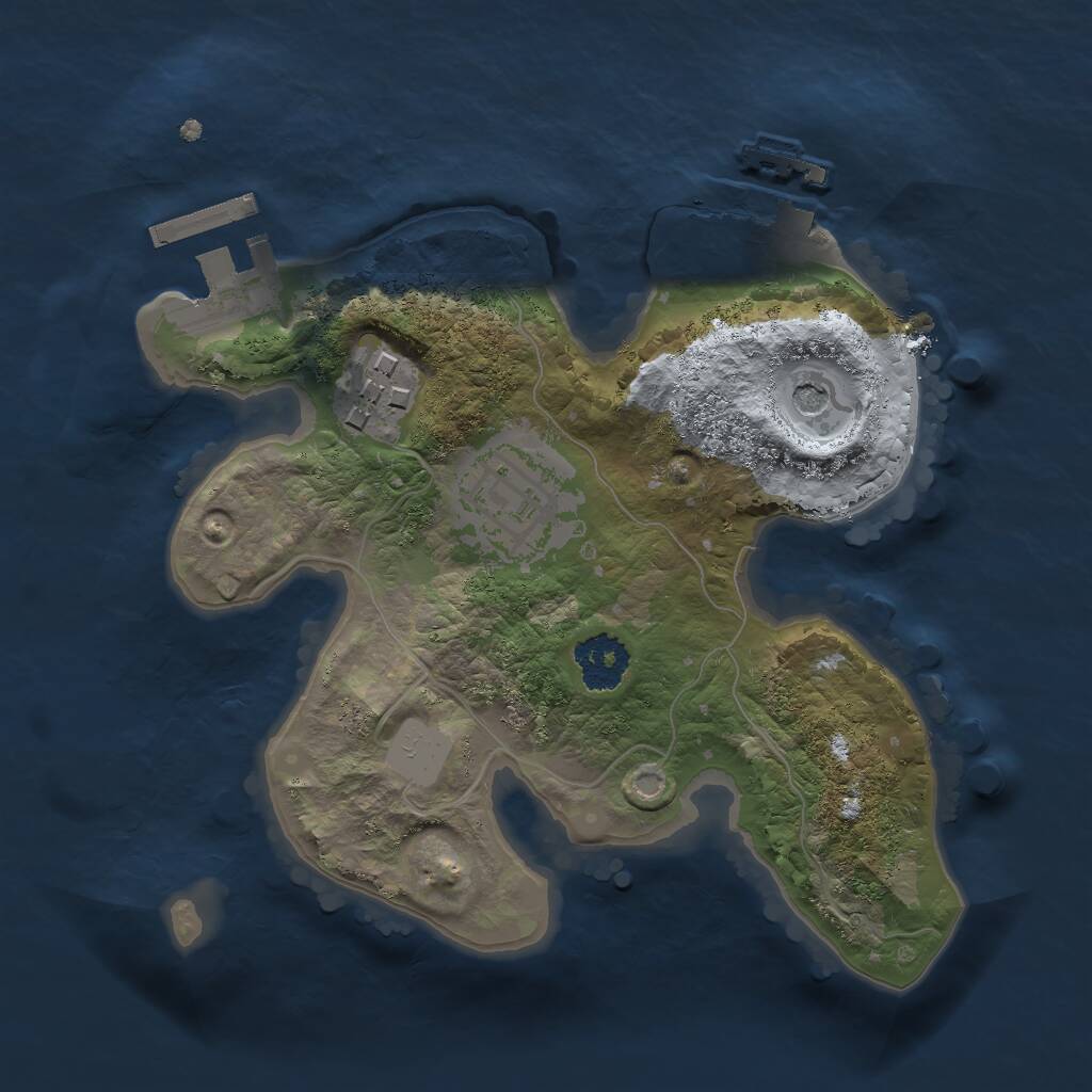 Rust Map: Procedural Map, Size: 2000, Seed: 2080078960, 6 Monuments