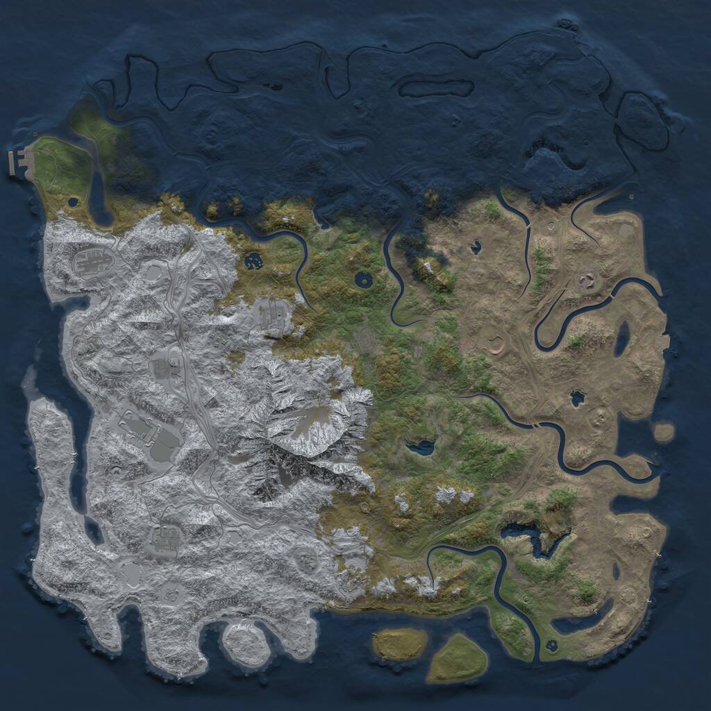 Rust Map: Procedural Map, Size: 6000, Seed: 69448240, 17 Monuments