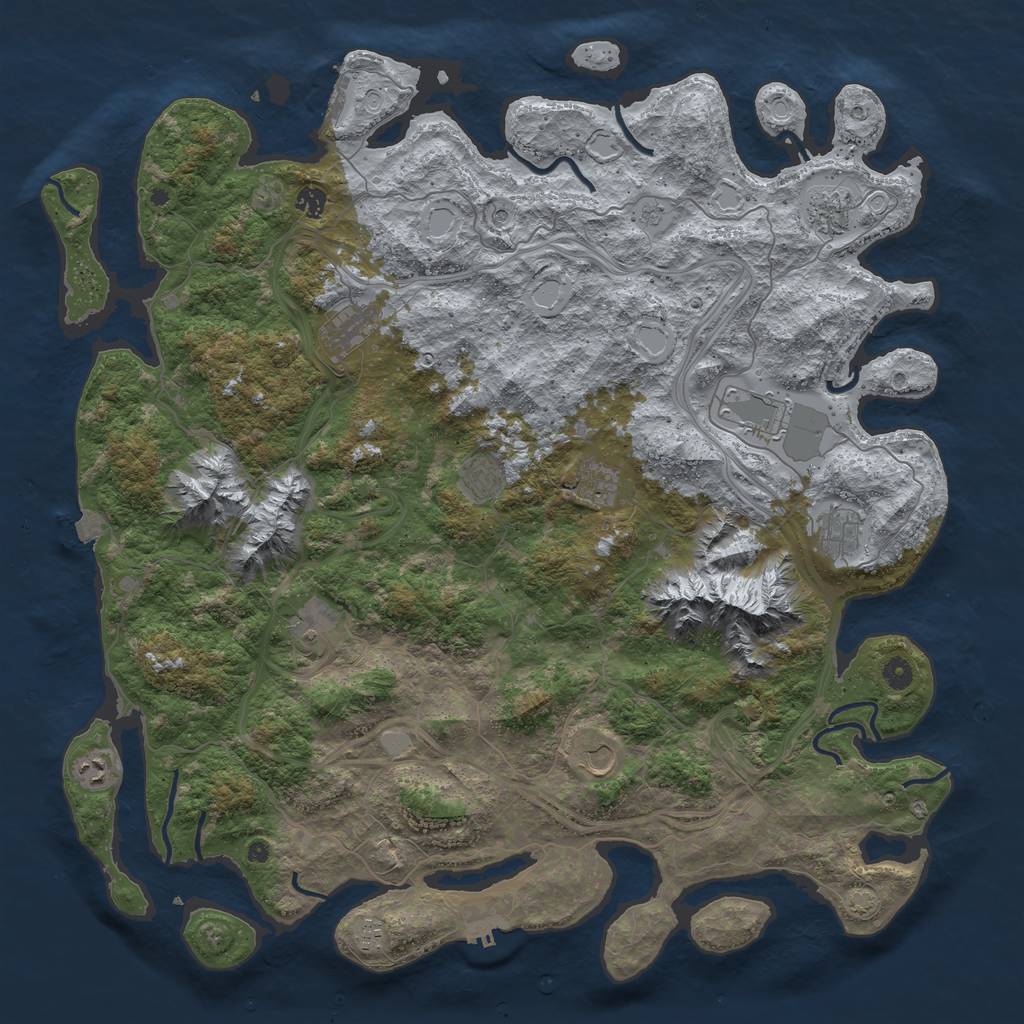 Rust Map: Procedural Map, Size: 5000, Seed: 171312492, 19 Monuments