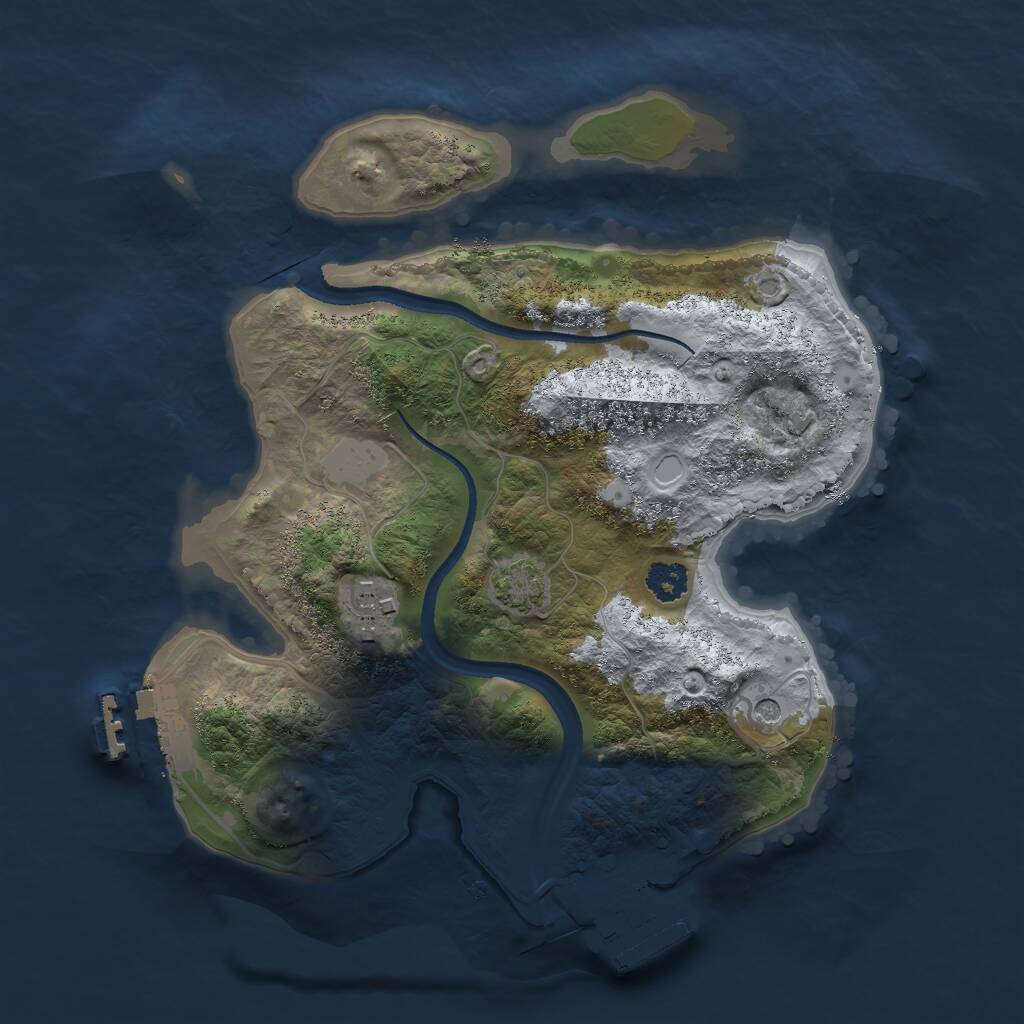 Rust Map: Procedural Map, Size: 2500, Seed: 16814, 6 Monuments