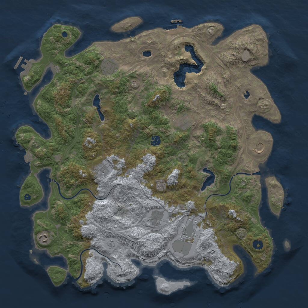 Rust Map: Procedural Map, Size: 4500, Seed: 609476198, 15 Monuments