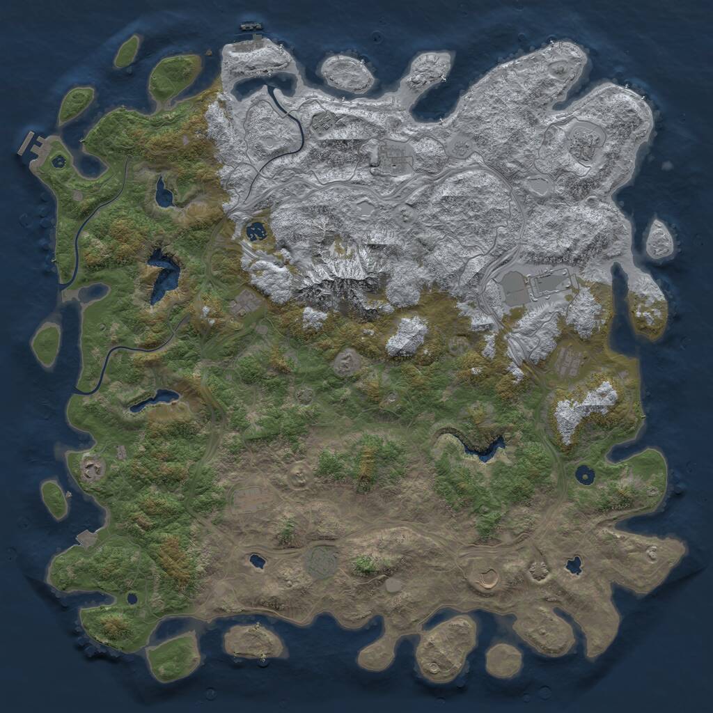 Rust Map: Procedural Map, Size: 5500, Seed: 739652712, 17 Monuments