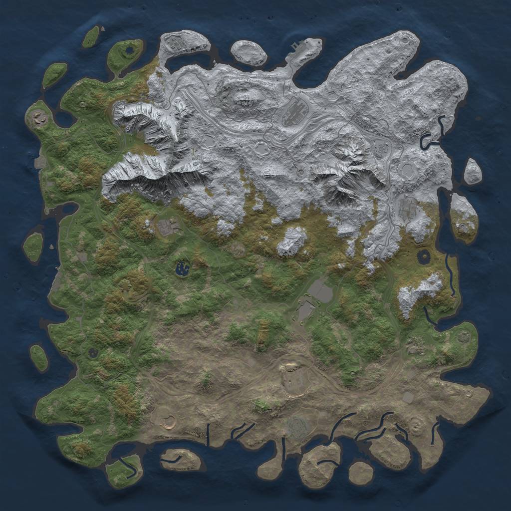 Rust Map: Procedural Map, Size: 5500, Seed: 739652712, 19 Monuments