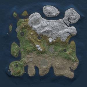 Thumbnail Rust Map: Procedural Map, Size: 3000, Seed: 1651483406, 11 Monuments