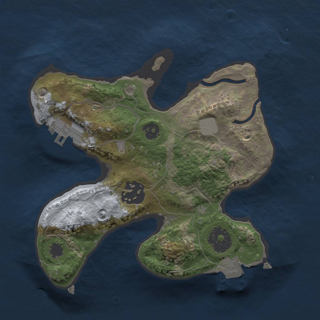 Rust Map: Procedural Map, Size: 2000, Seed: 418623260, 5 Monuments