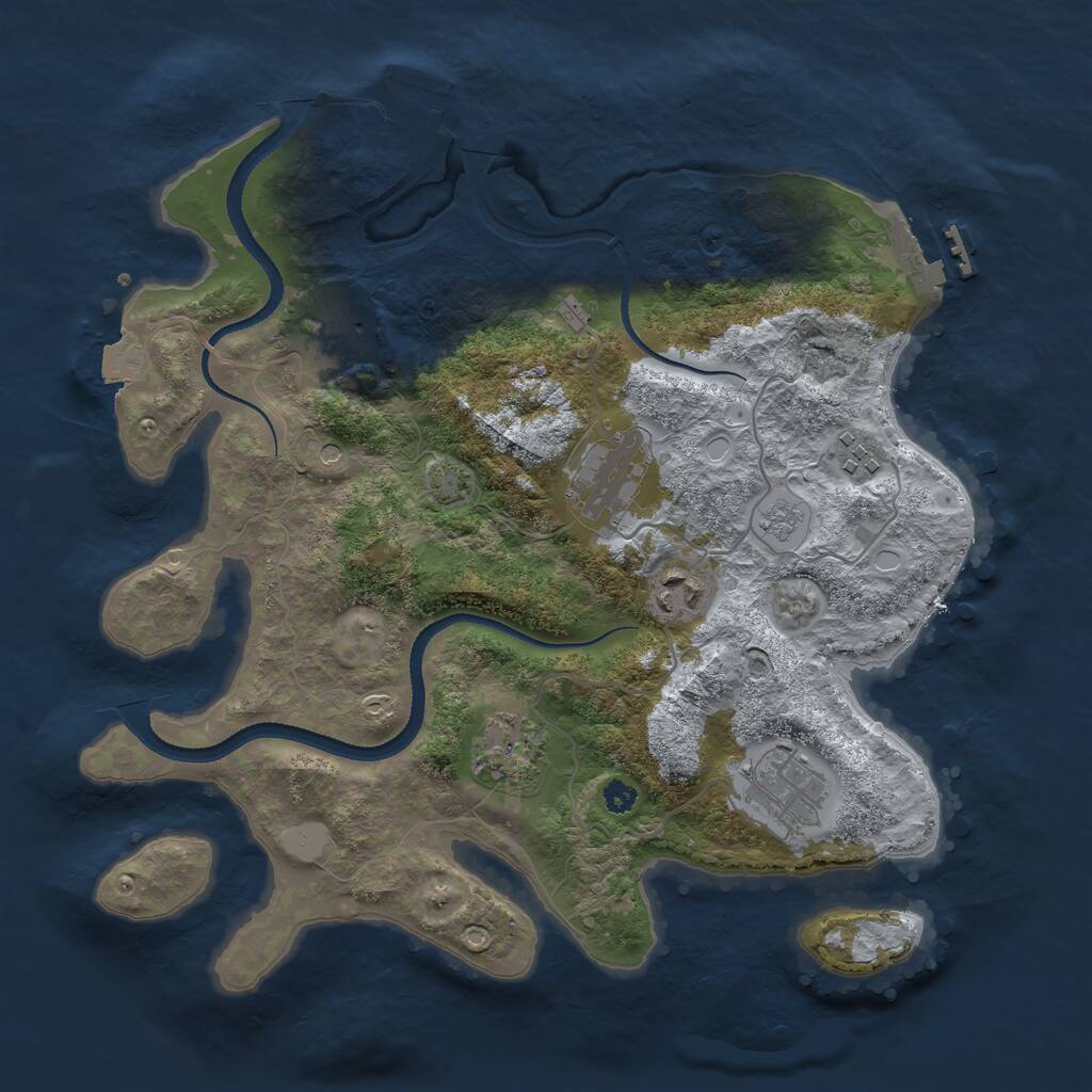 Rust Map: Procedural Map, Size: 3300, Seed: 896943824, 12 Monuments