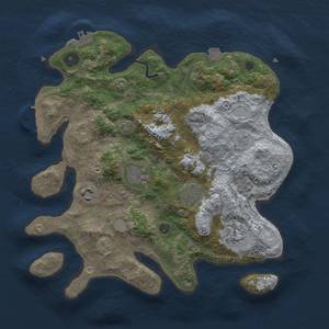 Thumbnail Rust Map: Procedural Map, Size: 3300, Seed: 896943824, 13 Monuments