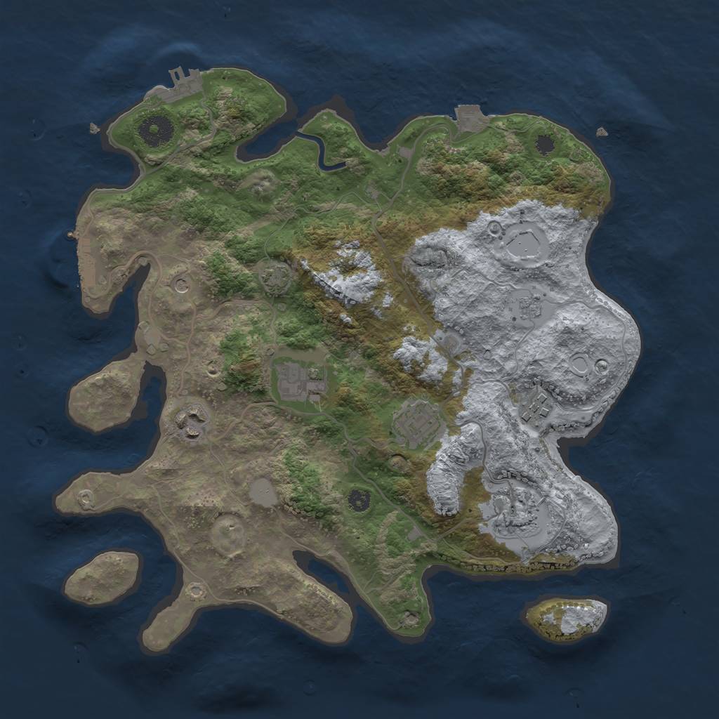 Rust Map: Procedural Map, Size: 3300, Seed: 896943824, 13 Monuments