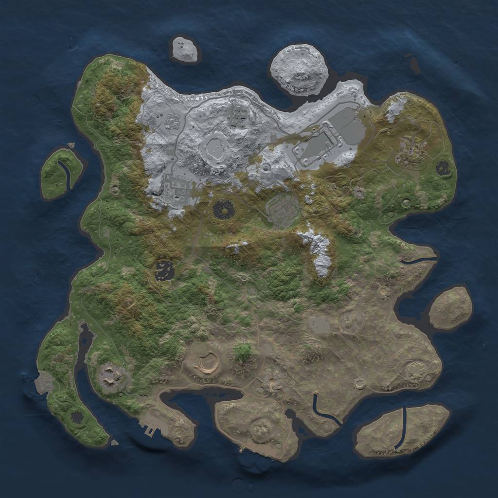 Rust Map: Procedural Map, Size: 3550, Seed: 38920397, 15 Monuments