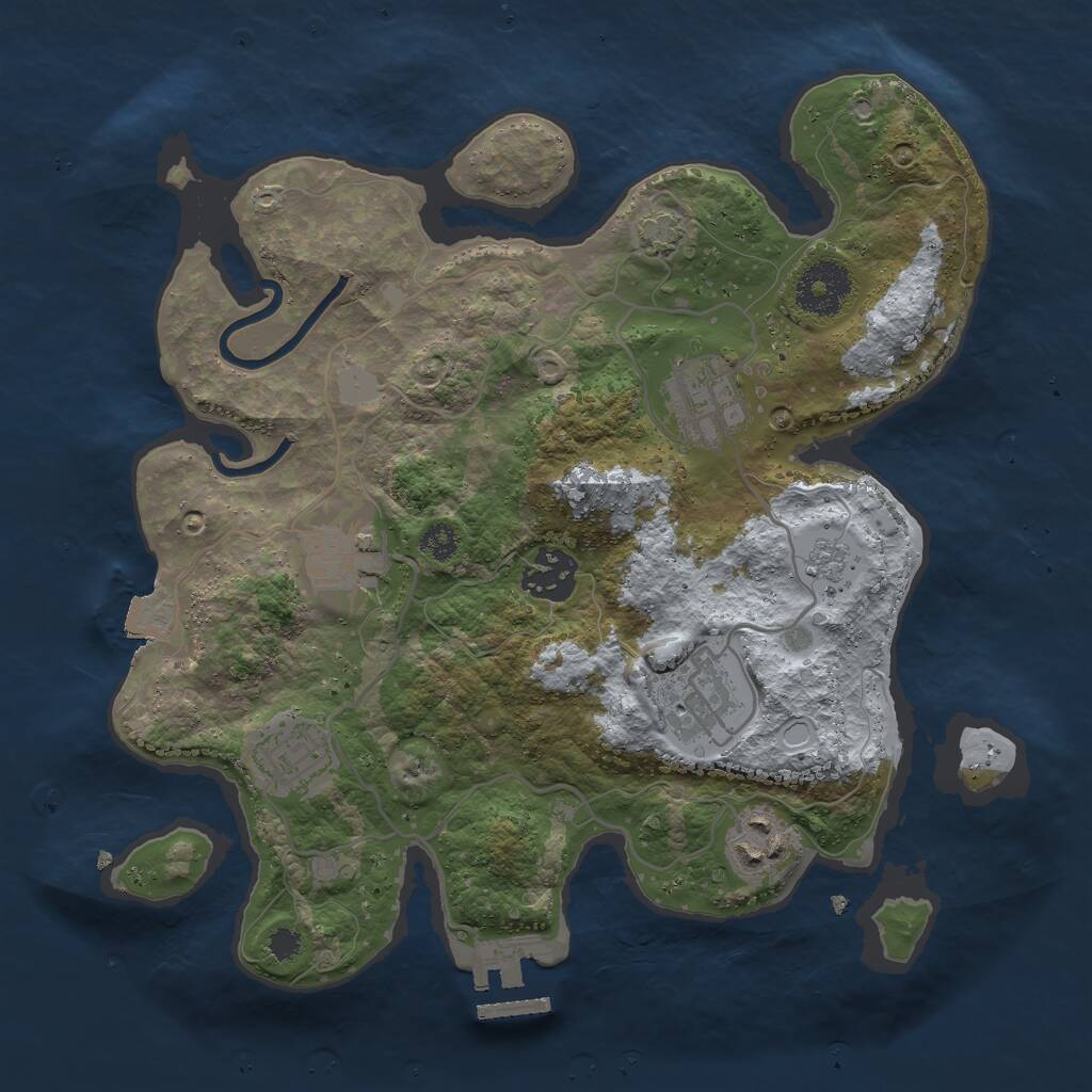 Rust Map: Procedural Map, Size: 3000, Seed: 445459261, 10 Monuments