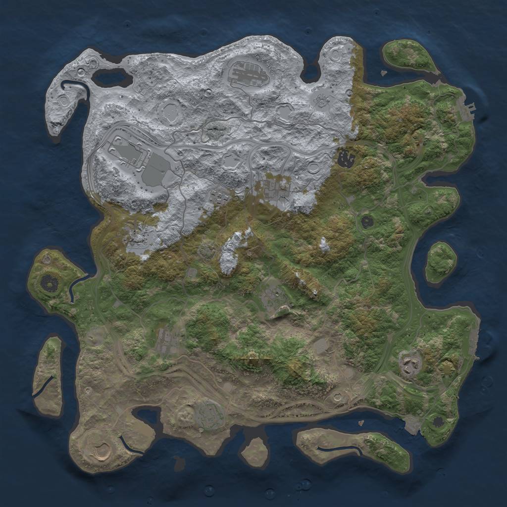 Rust Map: Procedural Map, Size: 4250, Seed: 626985, 19 Monuments