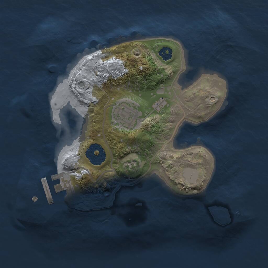 Rust Map: Procedural Map, Size: 2000, Seed: 1510740870, 3 Monuments