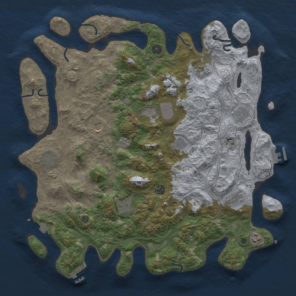 Rust Map: Procedural Map, Size: 4500, Seed: 1537287628, 17 Monuments