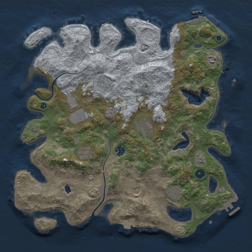 Rust Map: Procedural Map, Size: 4000, Seed: 1458952, 15 Monuments