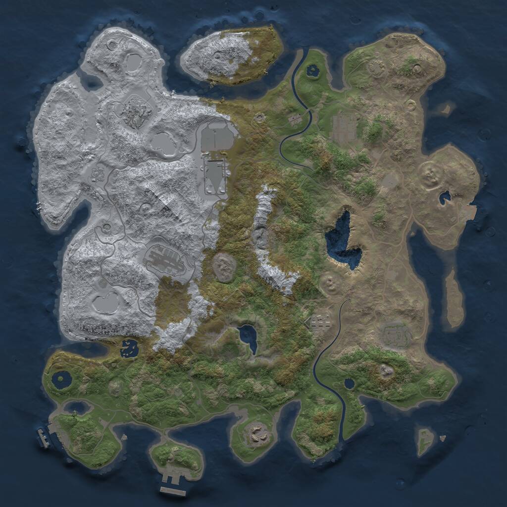Rust Map: Procedural Map, Size: 4000, Seed: 1753331089, 14 Monuments