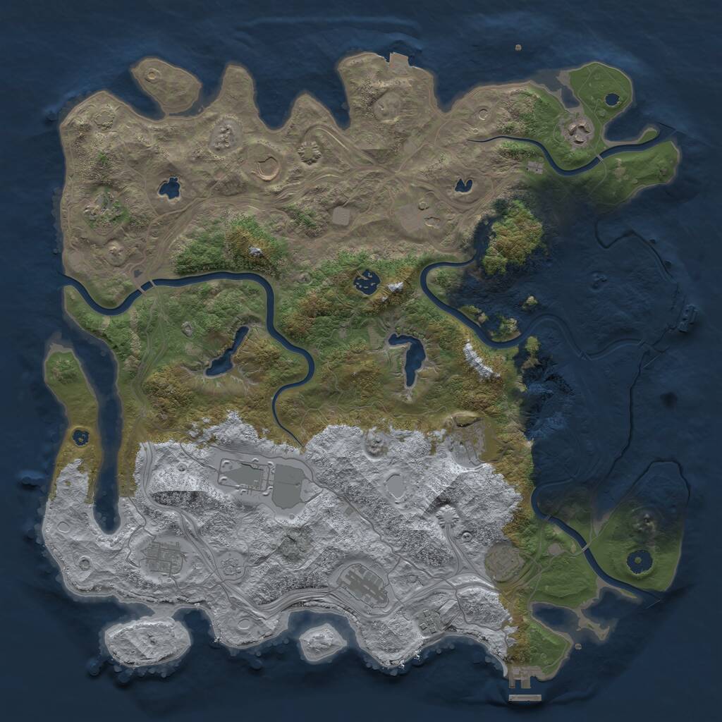 Rust Map: Procedural Map, Size: 4500, Seed: 655626117, 17 Monuments