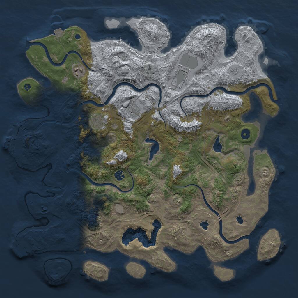Rust Map: Procedural Map, Size: 4500, Seed: 65967, 11 Monuments
