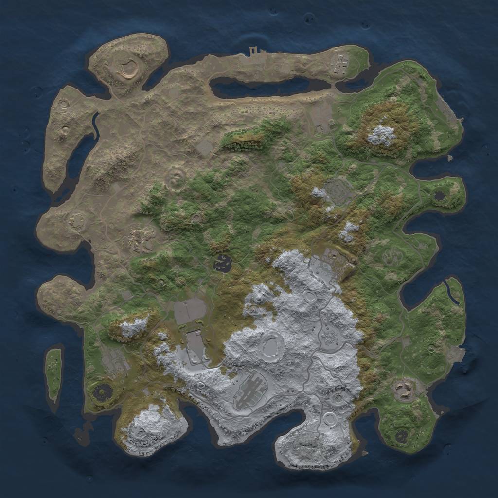 Rust Map: Procedural Map, Size: 4000, Seed: 1050082790, 19 Monuments