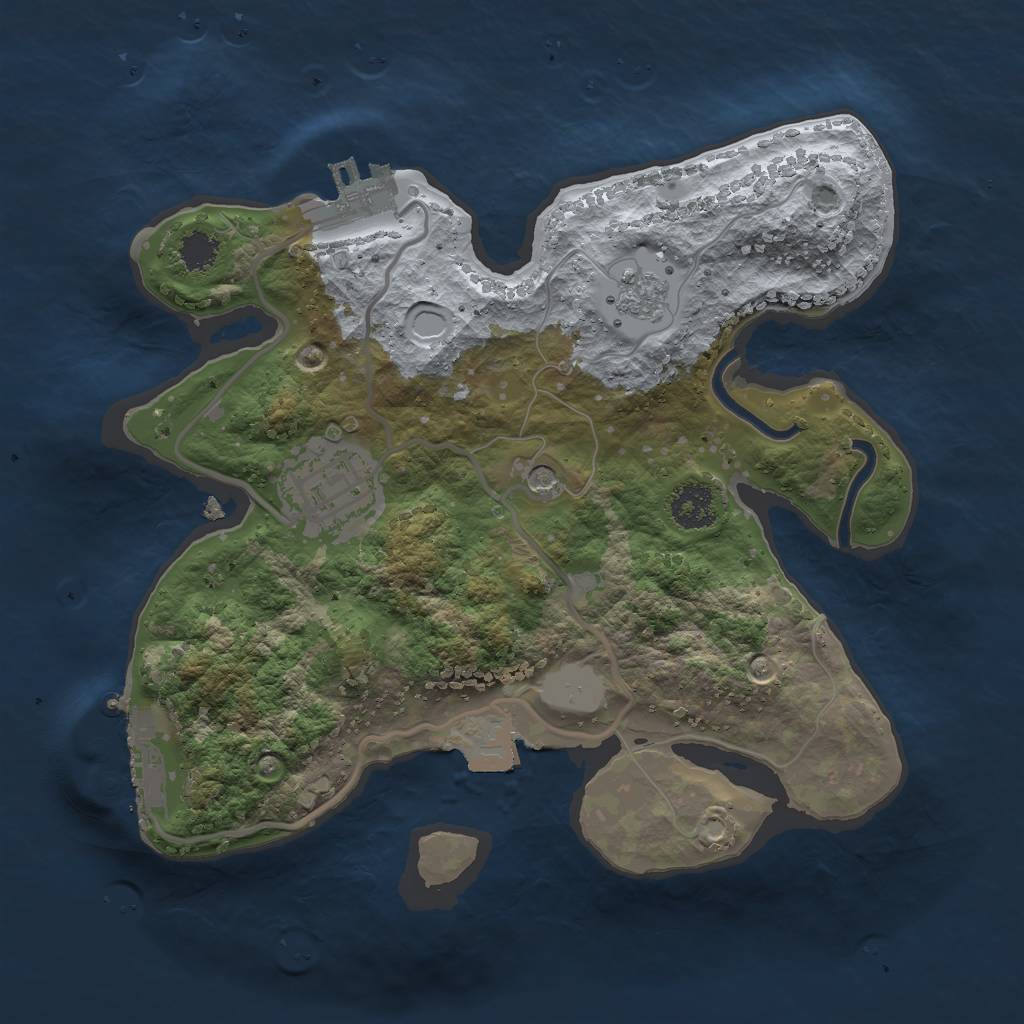 Rust Map: Procedural Map, Size: 2300, Seed: 418971412, 8 Monuments