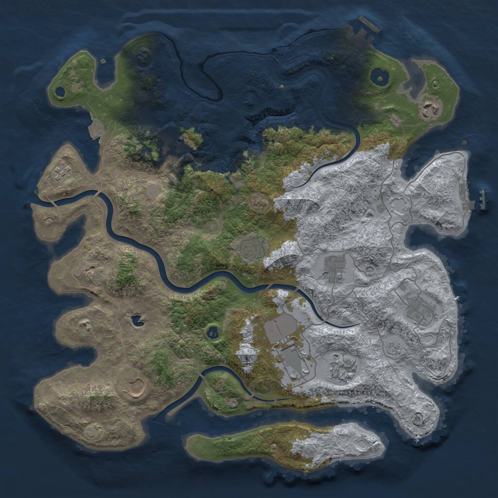 Rust Map: Procedural Map, Size: 4000, Seed: 510422148, 15 Monuments