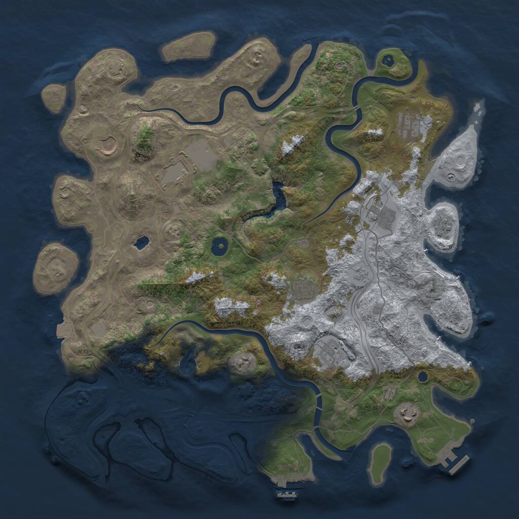 Rust Map: Procedural Map, Size: 4250, Seed: 170774491, 14 Monuments