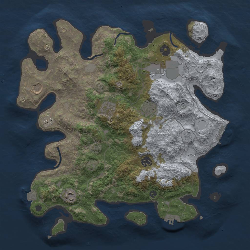 Rust Map: Procedural Map, Size: 3500, Seed: 1753362863, 15 Monuments