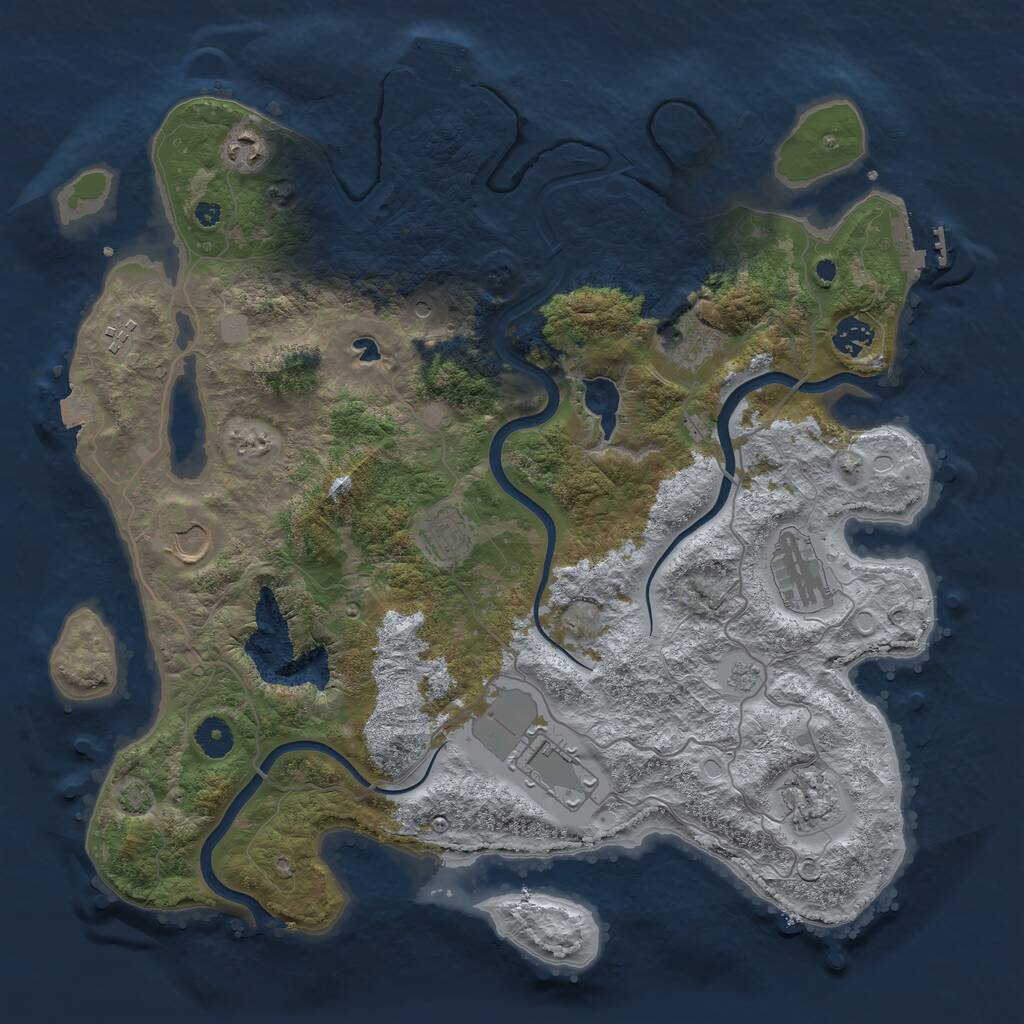 Rust Map: Procedural Map, Size: 4000, Seed: 1234554321, 15 Monuments
