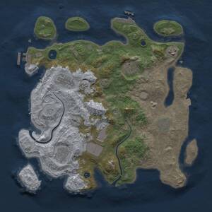 Thumbnail Rust Map: Procedural Map, Size: 3500, Seed: 747707488, 12 Monuments