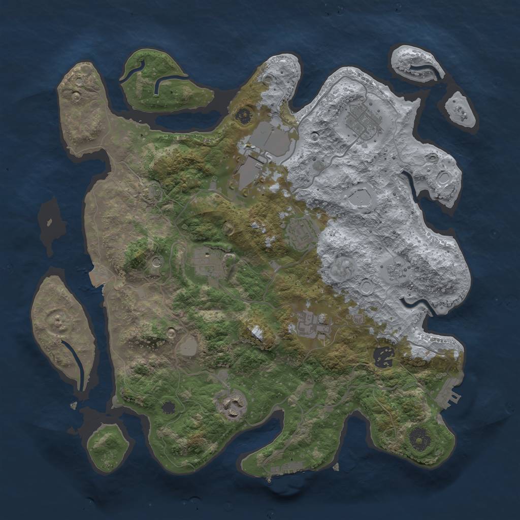 Rust Map: Procedural Map, Size: 3500, Seed: 439958003, 15 Monuments