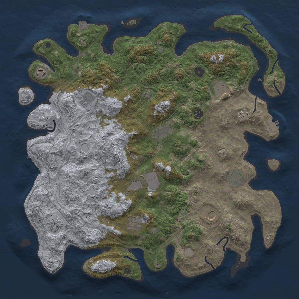 Rust Map: Procedural Map, Size: 4500, Seed: 1823496889, 19 Monuments