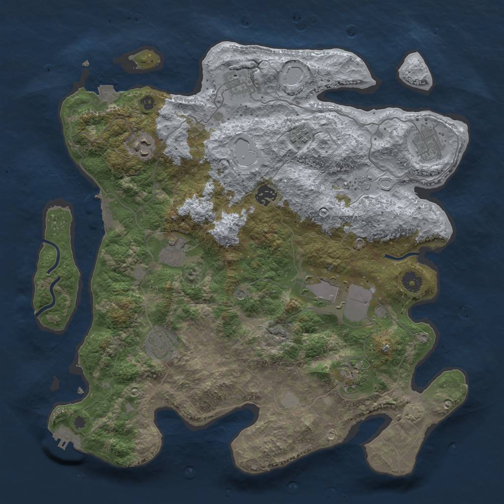 Rust Map: Procedural Map, Size: 3750, Seed: 615, 17 Monuments