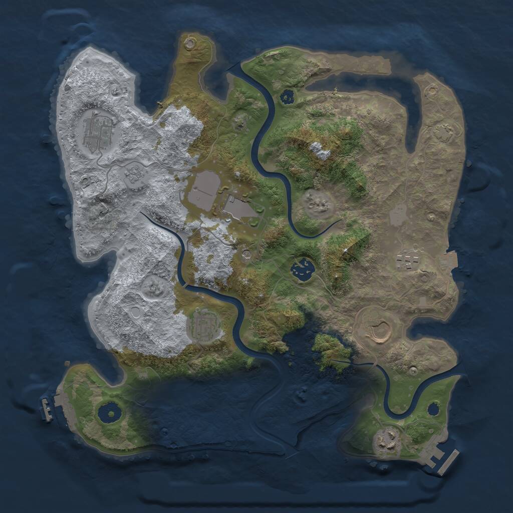 Rust Map: Procedural Map, Size: 3500, Seed: 20380528, 13 Monuments